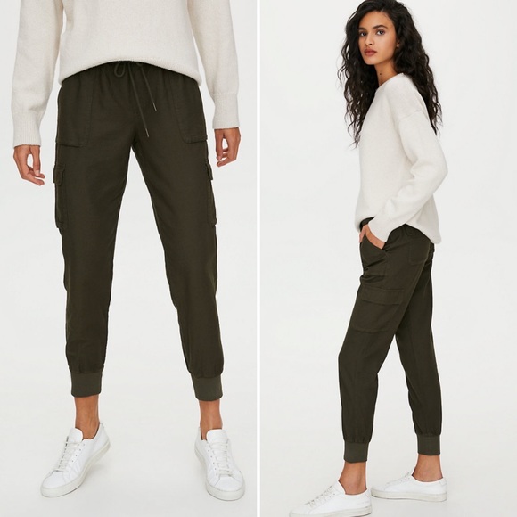 Aritzia Pants - Aritzia Community Cebu Pant Cotton Jogger Cargo Pants Olive Green